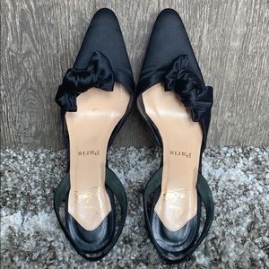 Christian Louboutin satin sling-back heels